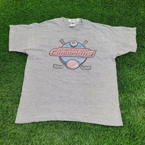 Vintage 1998 Detroit Red-Wings Shirt XL 24x28 Stanley-Cup Distressed - Picture 1 of 16